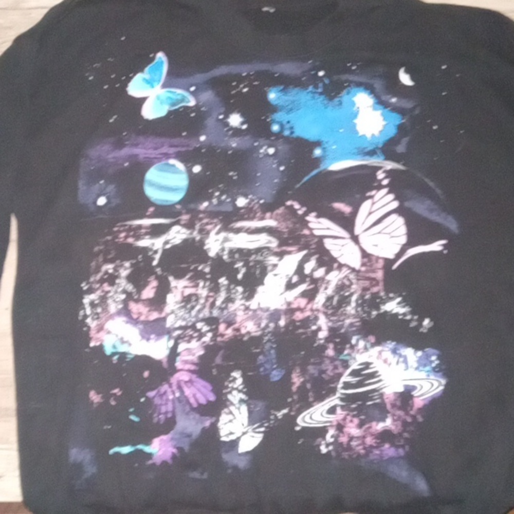 Black galaxy butterfly long sleeve.